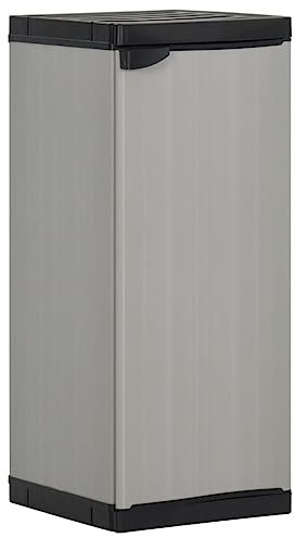 Schränke & Aufbewahrung, Aufbewahrungsschränke & Schließfächer, Gartenschrank mit 1 Regal, Grau und Schwarz, 35 x 40 x 85 cm