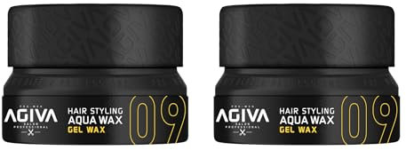 2 x Agiva Hair Styling Aqua Gel Wax 09 - Black 155ML