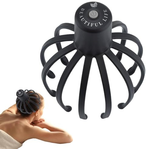 Masseur Électrique de Tête de Cuir Chevelu à Griffes de Poulpe, Masseur de Tête de Griffes de Poulpe Réglable à Trois Vitesses, Masseur Électrique de Cuir Chevelu Relaxant avec Charge USB