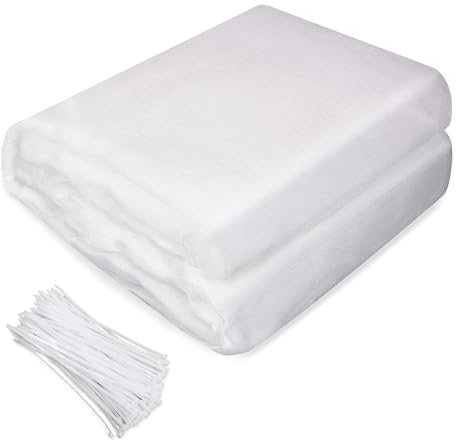 BELICOO Gemüseschutznetz, 3 x 10M Insektenschutznetz, Gemüsenetz Feinmaschig, Pflanzenschutznetz mit 100 Kabelbindern, für Schützen Obst Blumen Obstbäume Gemüse