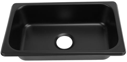 RV-Edelstahlspüle für die Küche, Rechteckiges Handwaschbecken mit 40-mm-Abwasserabgang für Boote, Wohnwagen, Yachten (Sprühen Sie Schwarz GR-1465B)