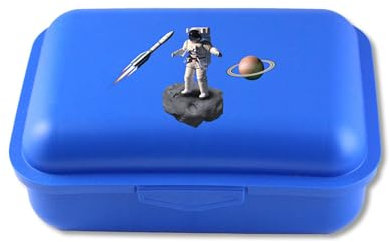 Emil Contenitore per il pranzo per scuola, lavoro, bambini, ragazzi e ragazze, anche per adulti, con scomparto separatore regolabile, senza BPA (universo)