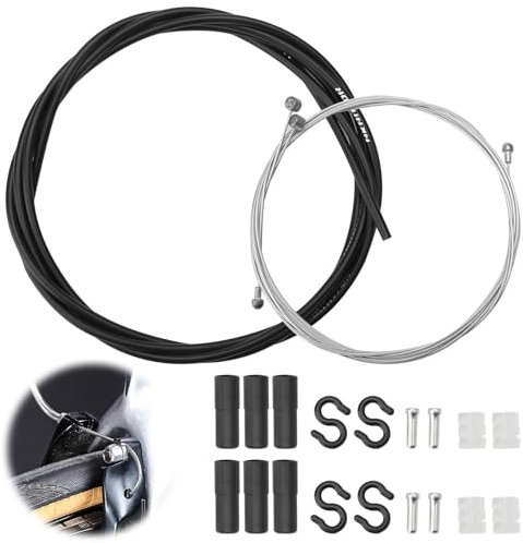 UOCAI Cavo del Freno per Bicicletta, Cavo del Freno per Bicicletta, Kit Include Fili Interni in Acciaio Inox per Freno Anteriore della Bicicletta e Freno Posteriore, Cavi Freno per Mountain Bike