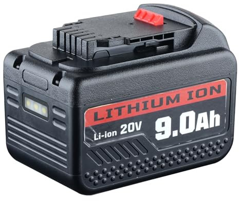 9.0Ah Lithium-Ionen-Akku Ersatz für DEWALT 18V(20Vmax), kompatibel mit DEWALT DCB200 DCB209 Akku-Elektrowerkzeugen mit LED-Anzeige