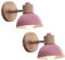 WOTTES Applique Murale Industrielle Vintage Lampe Murale Interieur Sconce Rétro Luminaire Applique Abat-jour E27 Ø15CM pour Salle à Manger Escalier Chambre Cuisine Café(2pcs rose)