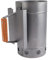 BBQ Chimney Starter Quick Charcoal Accenition con Manico in Legno Design Portatile Efficiente Costruzione in Lega di Ferro Zinco Ideale per il Picnic da Campeggio da Viaggio per Uso Esterno Generale