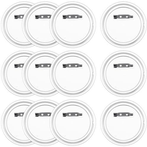 Guduling 12 Stück Anstecker Selbst Gestalten,Buttons zum Selbstgestalten,Buttons Selber Machen,Transparente DIY Ansteckbuttons für Kinder Foto Kleidung Bild Party Namensschilder