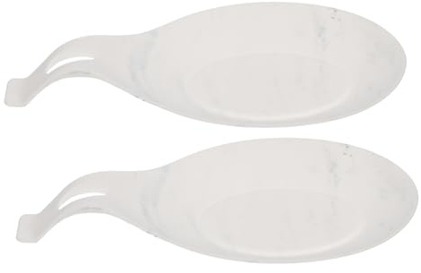 DECORNIJIA Lot De 2 Repose-cuillères En Silicone Marbré Résistant à La Chaleur, Coussinet Porte-cuillère Cuisine Léger, Ustensiles La Cuisine Pour Usage Domestique