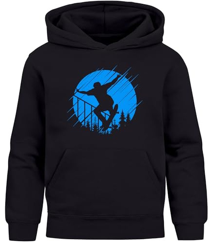MoonWorks® Kinder Hoodie Skateboard Motiv Skater Kapuzenpullover Jungen Mädchen Streetwear