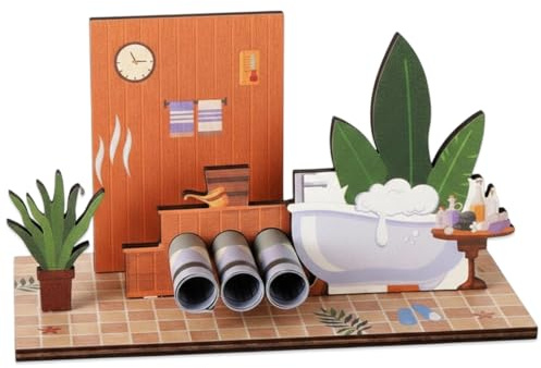 JIRVEX 1 Stück Geldgeschenk Wellness Gutschein Verpackung Sauna 3D Holz Mini Sauna Fasssauna Design für Geburtstag Hochzeit Vatertag Valentinstag