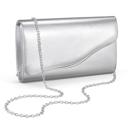 XquiziFit Damen Clutch Handtaschen Formelle Abend Clutch mit Abnehmbarer Kette Kunstwildleder Handtasche für Hochzeitsfeiern