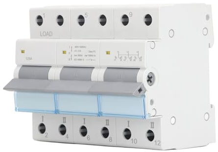 Interrupteur Sectionneur DC 3P 125A 400V, Double Alimentation, Protection Surtension - Isolation Fiable Pour Systèmes Solaires Photovoltaïques