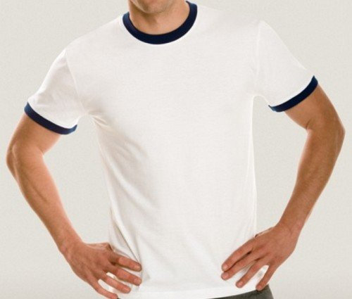 Coole-Fun-T-Shirts CONTRAST - T-SHIRT - RINGER weiss/schwarz, Gr.XL