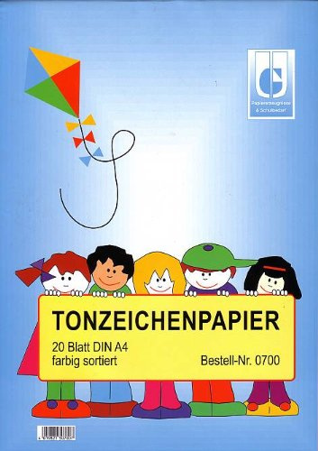 Tonzeichenpapier A4 10 Farben sortiert 20 Blatt
