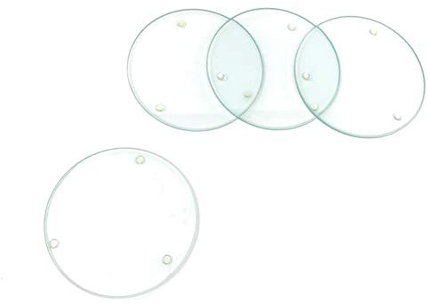 GLOREX Glasuntersetzer, Glas, Mehrfarbig, 10.3 x 10.3 x 2.3 cm, 4