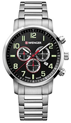Wenger Unisex ErwachseneArmbanduhr Chronograph Quarz Edelstahl 01.1543.102