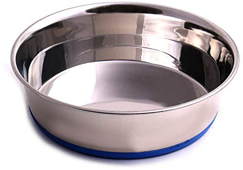 Max and Neo Heavyweight Non-Skid Rubber Bottom Stainless Steel Dog Bowl - We Donate a Bowl to a Dog Rescue for Every Bowl Sold (Small - 32oz - 6.5 Diameter)