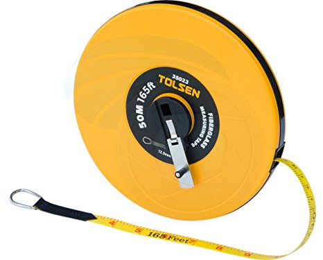 50M 165FT Constriction Imperial Metric Fiberglass Measuring Tape Reel