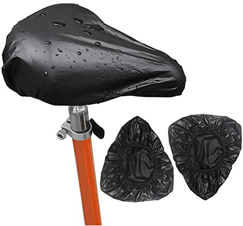 Fahrradsitzbezug,3pcs Satteldecke Fahrrad, Elastische wasserdichte Fahrradsattelbezug,Fahrradsessel Bezug,Bike Seat Cover Fahrradsattel Schutzhülle(Schwarz)