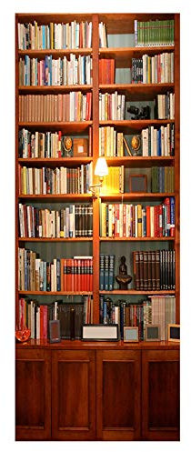 Alwayspon Autocollant de Porte, Vinyle Autocollant, Autocollants de Porte en Vinyle Amovibles pour la décoration intérieure Bibliothèque