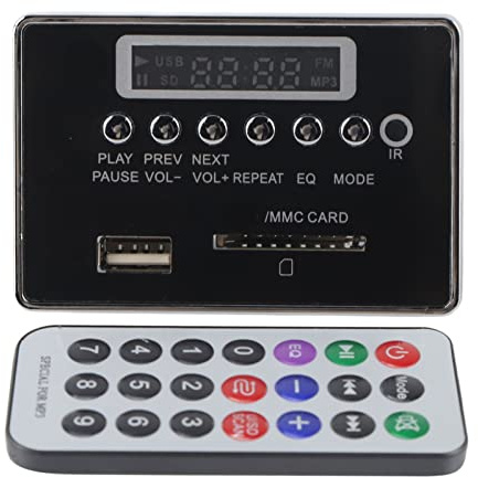 Decoderplatine DC12V Bluetooth MP3 Audiomodul USB S D TF FM Radio Verlustfrei WMA/WAV Silber/Schwarz 2,75 × 1,45 Zoll Montagelochabstand(12VBluetooth Schwarz), Elektronische