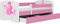 WFL GROUP Rosa Kinderbett Mit Matratze Pink 70x140 80x160 80x180 cm Kinderbett Mit Rausfallschutz, Jugendbett, Schublade und Lattenrost - Für Jungen und Mädchen - 180x80 - Prinzessin auf Pferd