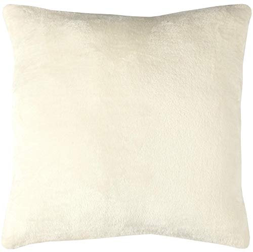 Bestlivings Flauschige Kissenhülle Celina (60 x 60 cm) - Kuscheliger Bezug mit Reißverschluss Champagner ideal für Dekokissen und Sofakissen
