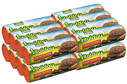 Gullón - Galletas crocant chocolate integral con avena Vitalday, 4.500 g, Pack de 16