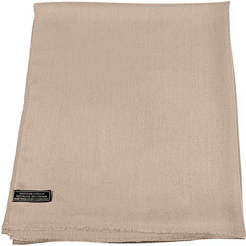 CJ Apparel Champagner Rosa Normallack Design Nepalesischer Fransenschal Schal Stola Wrap Pashmina NEU