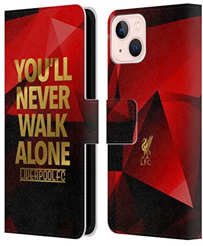 Head Case Designs Officially Licensed Liverpool Football Club Red Geo Ynwa Plain Liver Bird Ynwa Leather Wallet Case Compatible With Apple iPhone 13
