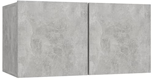 vidaXL Hanging TV Cabinet Home Living Room Furniture Accessories TV Stands Entertainment Centre Wall Mounted TV Units Hifi Cabinet Concrete Grey