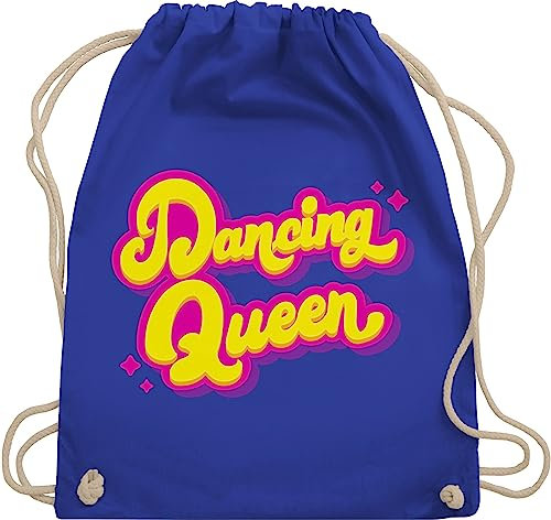 Turnbeutel Rucksack - Vintage Retro - Dancing Queen - Tänzerin Geschenk Tanzliebhaber - Unisize - Royalblau - turnen beutel sporttasche turnsackerl tasche bags bag beuteltasche kordel stoff turn
