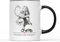 WillowGifts Alice Wonderland Quote Mug Tea Caffeine Coffee Cup Mischievous Curiouser Phrase Saying Through The Looking Glass March Hare Hatter Book Novel Gift Present (Black Handle)