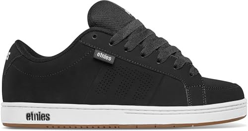 Etnies Kingpin – Klassischer Skate-Heritage-Fashion-Stil mit angesagtem, verstärkte Cupsole, Alltagssneaker - Größe 47 - Farbe Black/White/Gum