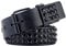 SNCEAW Nietengürtel, Punk-Rock-Nietengürtel mit hellen Pyramiden-Nieten für Damen und Herren, Luxuriöses Schwarz, Fit Pant 31-36 inch