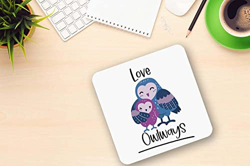 Love Owlways Mug And Coaster Gift Set Novelty Owl Coffee Mug Hot Chocolate Cup(Coaster)