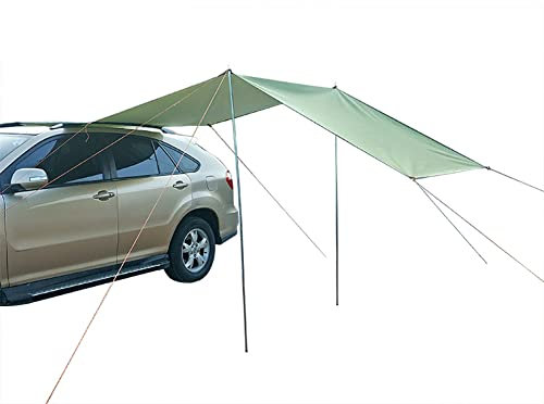 JAWSEU Voile D'ombrage Voiture, Voile D'ombrage Étanche Extérieur Anti UV Pergola Abri de Voiture Tente Pare Soleil Voiture Auvent Toile Ombrage pour Les Jardins, Patios, Piscines, Voiture
