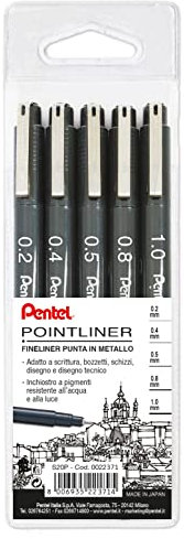 Pentel S20P Pointliner verschiedene Spitzen 0,2/0,4/0,5/0,8/1,0 mm