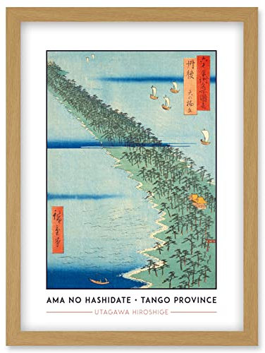 Wee Blue Coo Ama no hashidate Tango Province Utagawa Hiroshige Japanese Woodblock Classic Collection Artwork Framed Wall Art Print A4