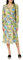 Hope & Ivy Womens The Katie Wrap Front Midi with Blouson Sleeve and Tie Waist Special Occasion Dress, Yellow. Green, 10 UK