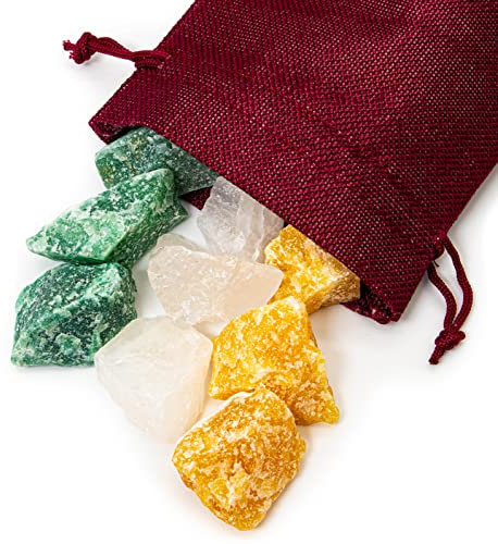 Kraft und Mut | 150g | 100% Natursteine | Jutesäckchen | Premium Wassersteine | Deine Heilstein Edelsteinwasser Mischung | Quellwasser gereinigt