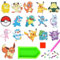 Diamond Painting Kinder, DIY Diamant Aufkleber Kit, 16 Stück Cartoon Diamantmalerei für Kinder, DIY Diamant Painting Kit für Kinde-r und Erwachsene Anfänger, Geburtstags Geschenk für Jungen Mädchen