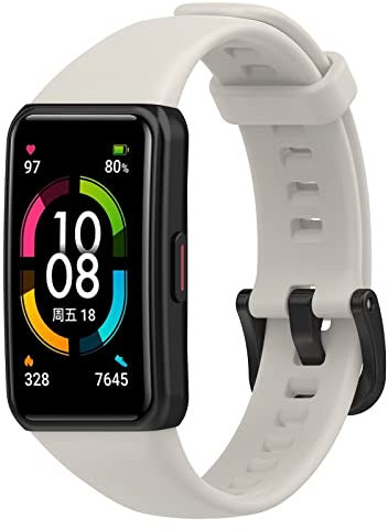 FTRONGRT Correa para Huawei Band 6 Pro, Flexible Silicona Reloj de Recambio Ajustable Brazalete Smart Watch Correa.-Gaviota Gris