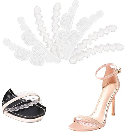 JEVRKAPZ 4 Paar rutschfeste High Heel-Pads, Aufkleber, rutschfeste Fußkissen, Vorfußstreifen, Aufkleber, Sandalen, Anti-Rutsch-Aufkleber, Fersenpolster gegen Verrutschen der Füße