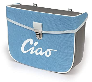 MOTO NOSTRA Satteltasche Blau, Grau Länge 300mm, Höhe 215mm, Breite 90mm für Ciao Mofas Ersatz Ledertasche Stauraum