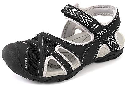 HEVA Damen Sandalen Wandern Outdoor Trekking Sportliche Wanderschuhe(5UK 38EU, Schwarz)