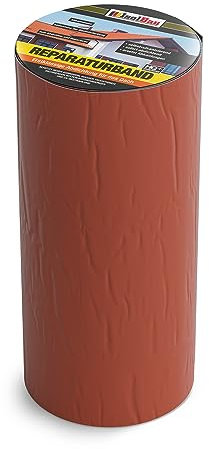 Isolbau Butyl Reparaturband - Ziegelrot, 300 mm x 10 m - Abdichtungsband für Dach, Loch, Rohr, Wohnmobile - Wasserdichter Schutz gegen Korrosion Witterung & UV-Bestrahlung - Selbstklebende Klebeband