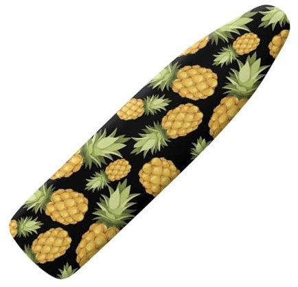 COEQINE Funda para tabla de planchar de 15 x 54 pulgadas, tamaño estándar, decoración del hogar, cubierta de repuesto acolchada resistente para tabla de hierro, impresión negra de piña