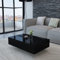 Hovothy Couchtisch 85x55x31 cm Wohnzimmertisch Kaffeetisch Beistelltisch Sofatisch Modernes Design Coffee Table MDF Mit Hochglanz-Finish Hochglanz Schwarz