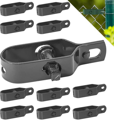 Fepro® Drahtspanner verzinkt, anthrazit kunststoffbeschichtet, 90mm - 10 Stück, ideal für Maschendrahtzaun Spanndraht, Zaunspanner, Drahtzaun Spanner für Garten Spanndraht Wildzaun Forstzaun Weidezaun